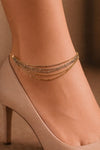 Triple Chain Elegance Anklet – Pair