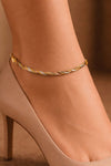 Tri Tone Twist Anklet – Pair