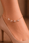 Floral Sparkle Anklet – Pair