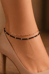 Black Gold Layer Anklet – Pair