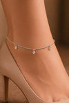 Crystal Drop Anklet – Pair
