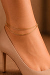 Layered Gold Chains Anklet – Pair